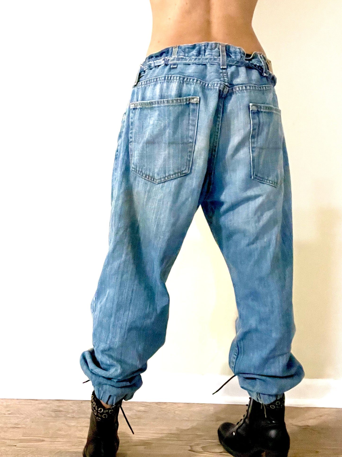 Denim jogger pants