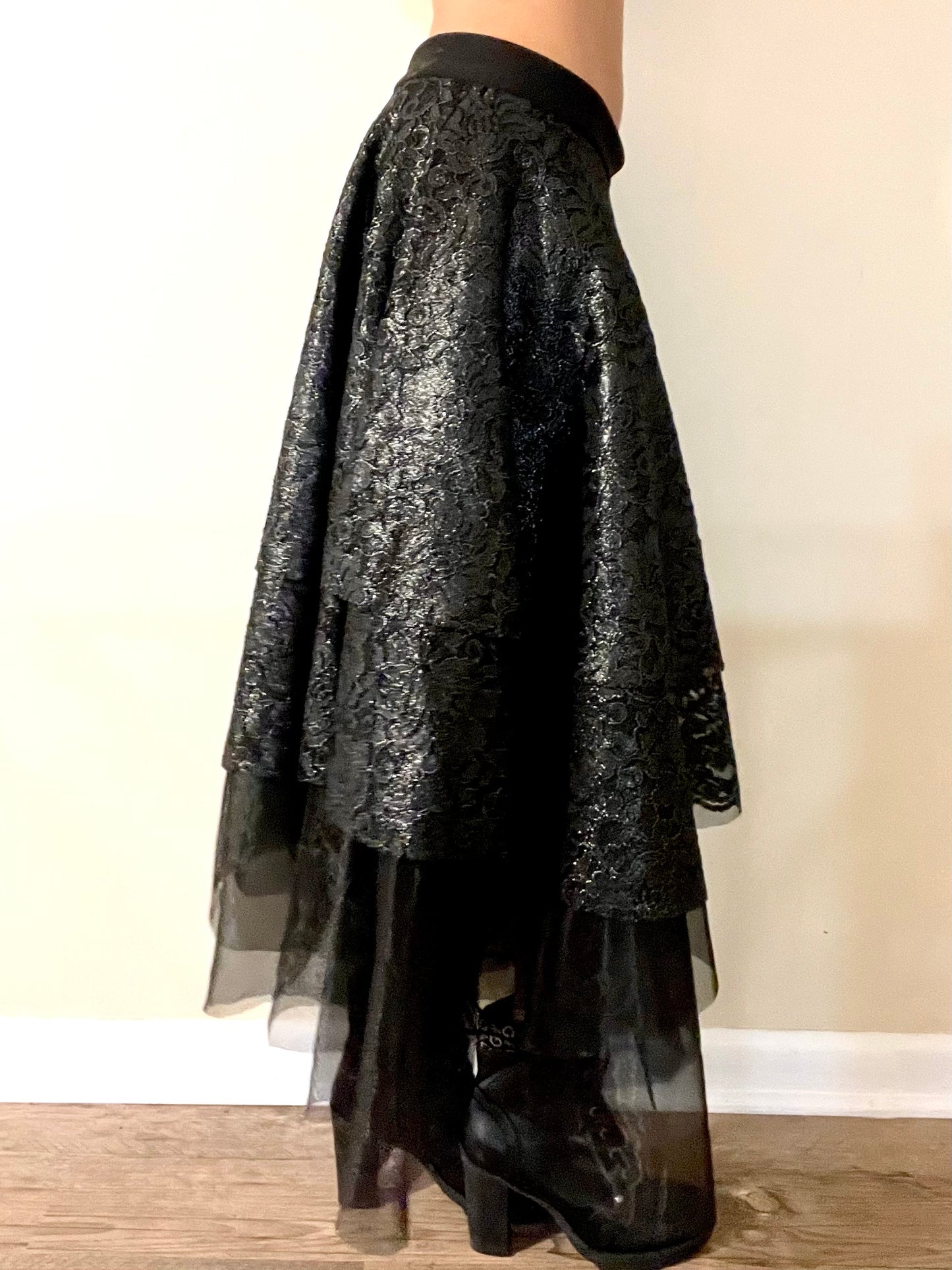 Multi tiered goth skirt