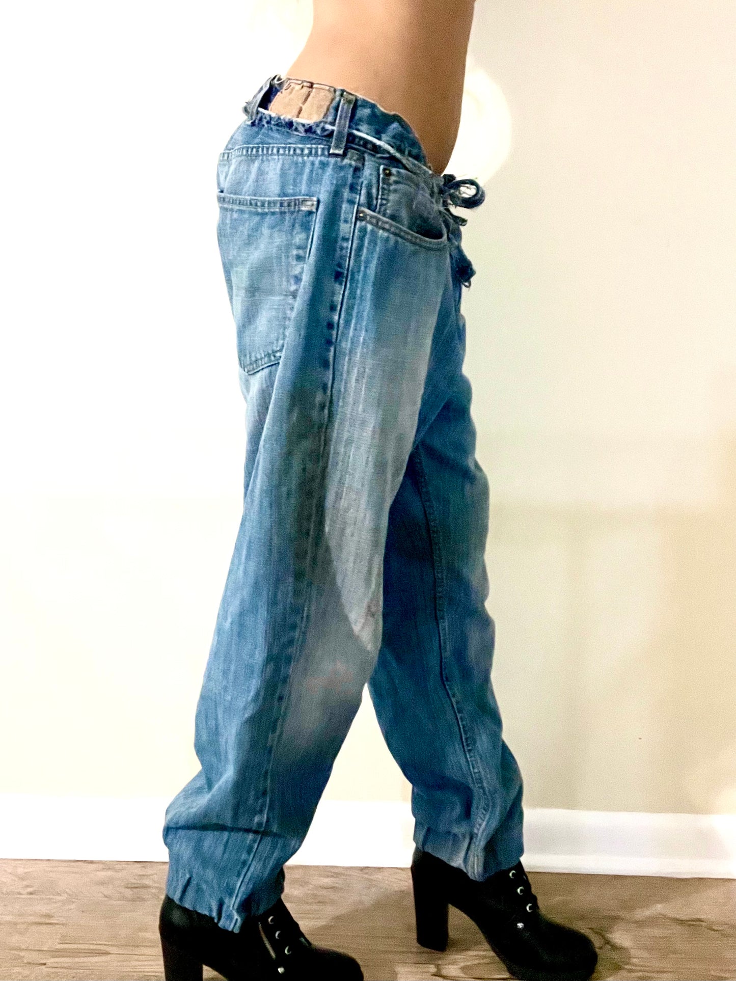 Denim jogger pants
