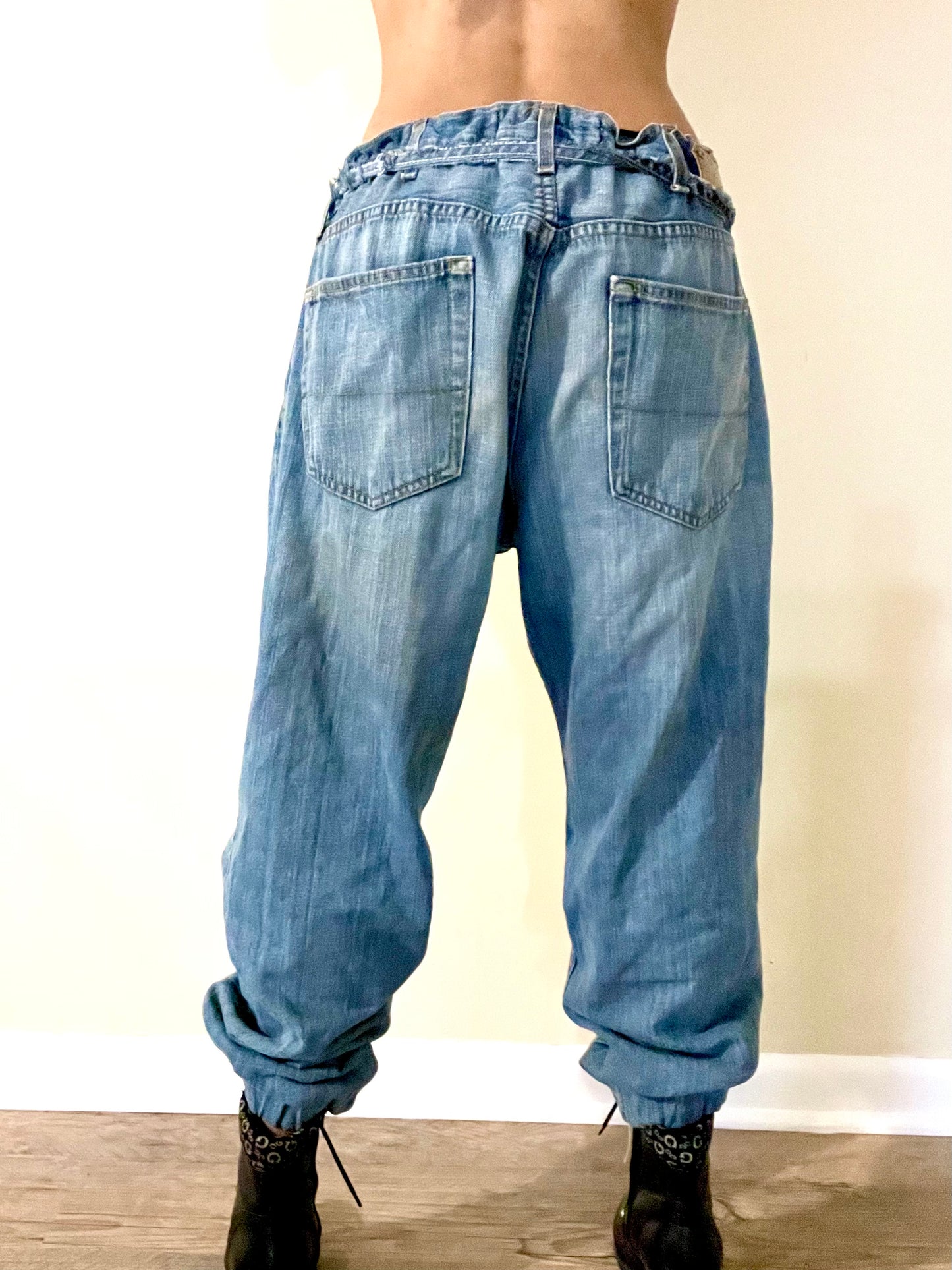 Denim jogger pants