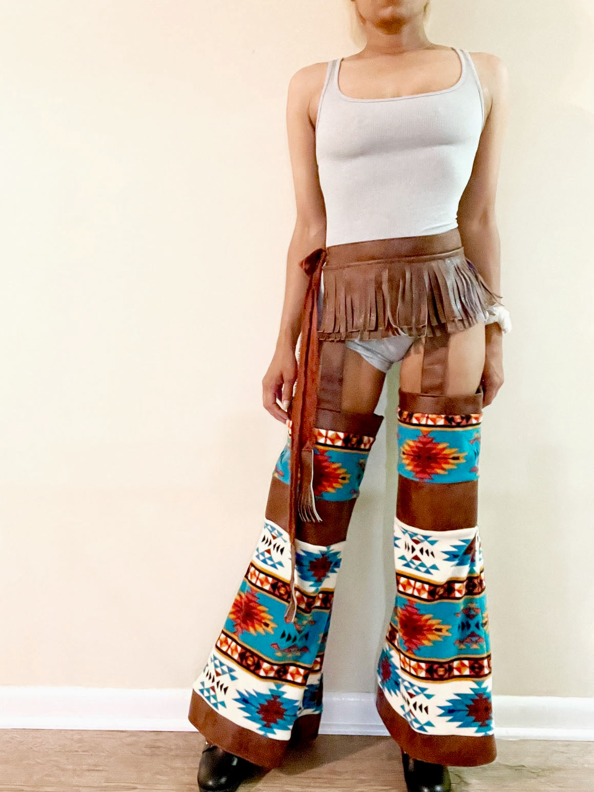 ADONDIS Suspended leg warmers flared leg