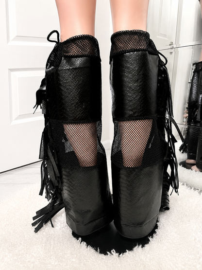PANDORA Snake Embossed Leg Warmers