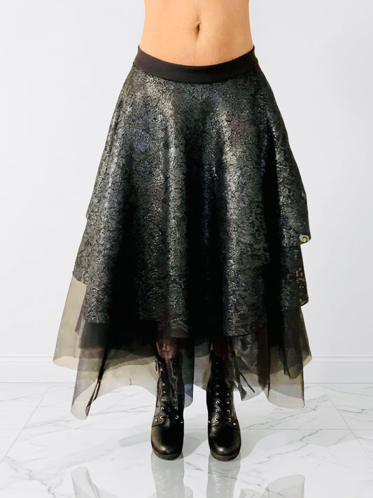 Multi tiered goth skirt