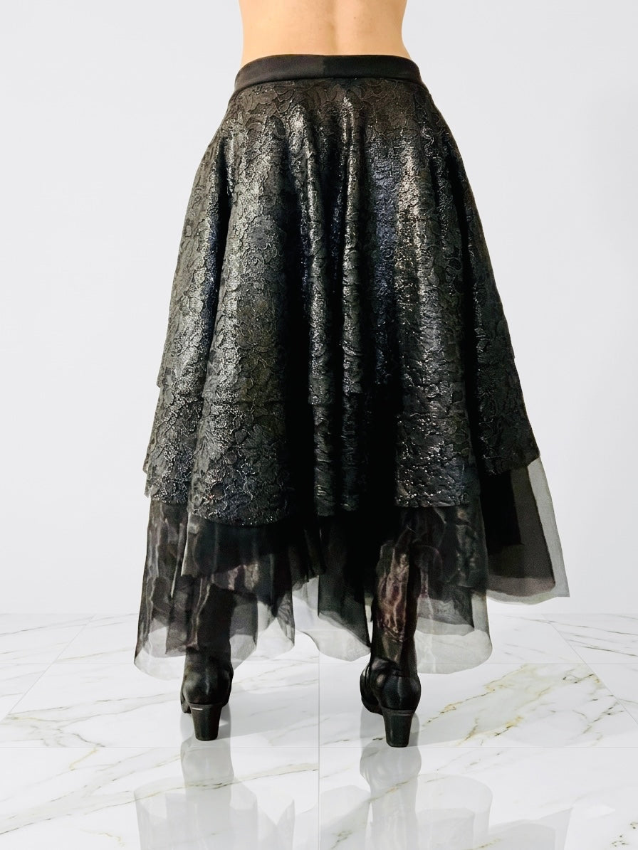 Multi tiered goth skirt