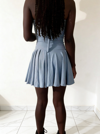Halter dress with open skirt