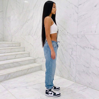 Denim jogger pants