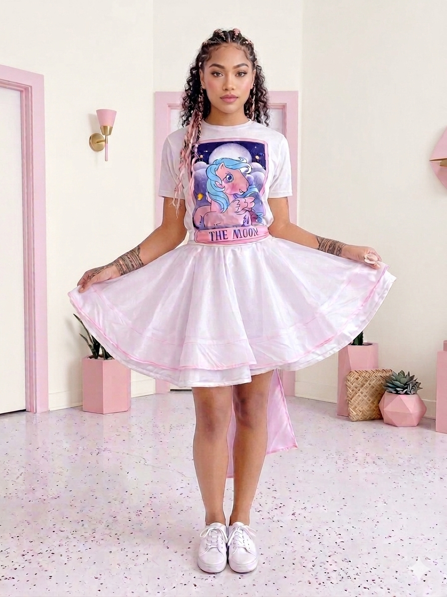 Graphic Tshirt tutu dress with belt