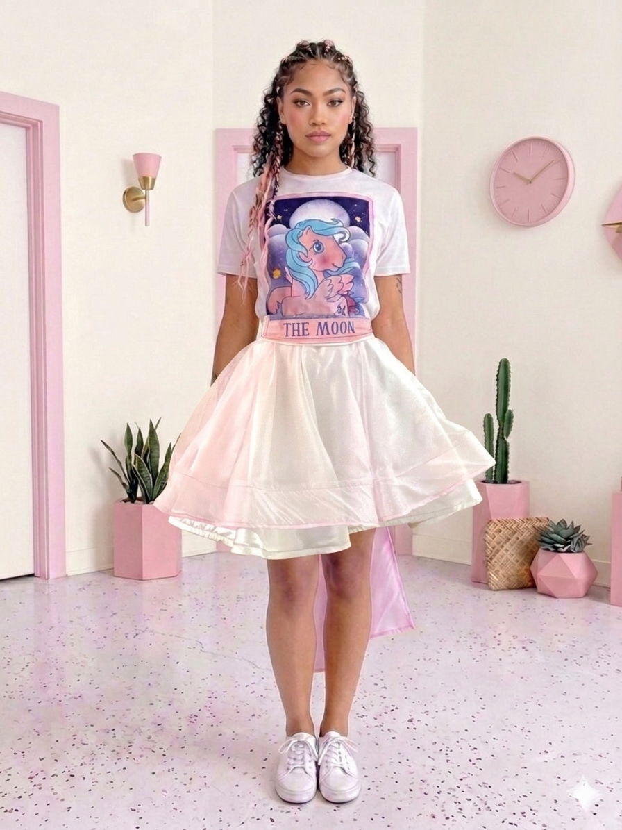 Graphic Tshirt tutu dress with belt