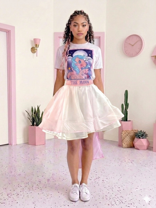 Graphic Tshirt tutu dress with belt