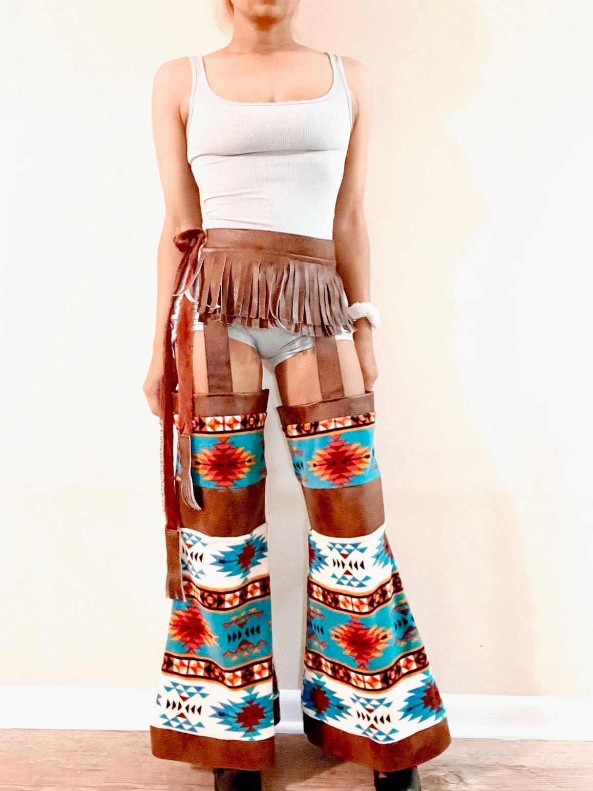 ADONDIS Suspended leg warmers flared leg