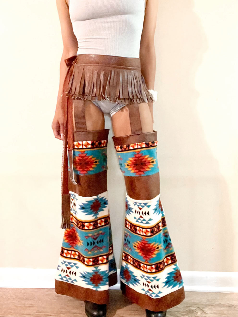 ADONDIS Suspended leg warmers flared leg